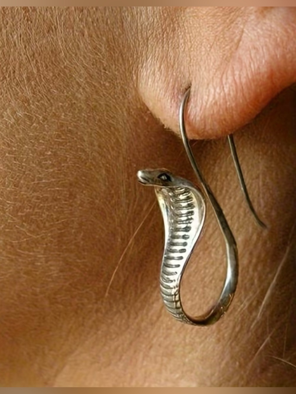 NEW! Silver Cobra Snake Earrings. Unique Snake Earrings 🐍  A1-60